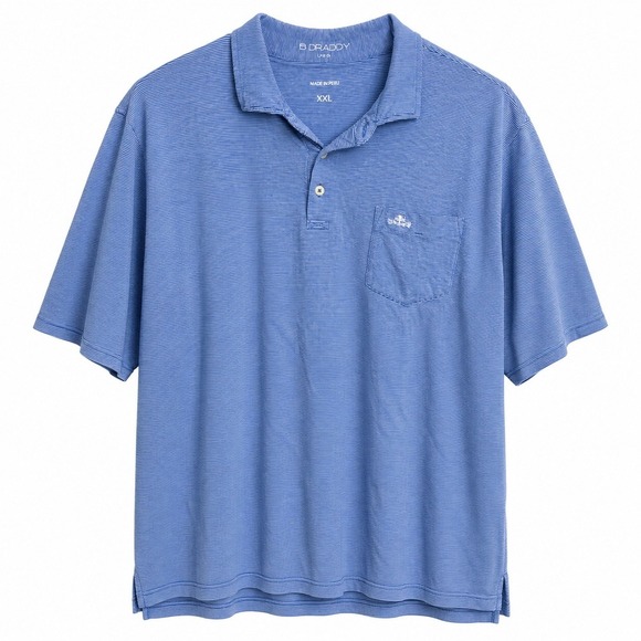 B Draddy Other - B. Draddy Polo Shirt XXL Blue Striped Pima Cotton Stretch Short Sleeve Golf